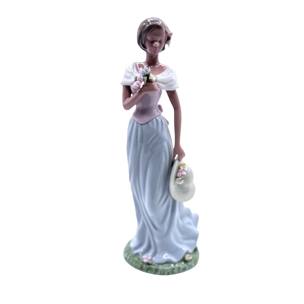 Avon 9" Blue Dress Figurine Women's Moments & Memories 2002 Collectible